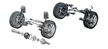 wheel axle and suspension system